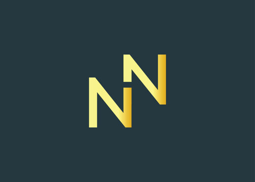 Minimal gold NN monogram logo. Elegant Luxury Branding Mark For Agency Or Business Identity