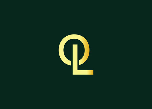 Minimal gold OL monogram logo. Elegant Luxury Branding Mark For Agency Or Business Identity