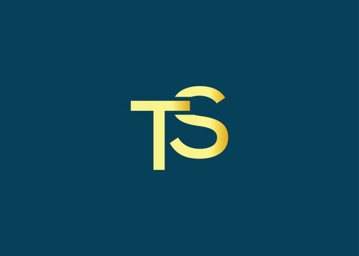 Minimal gold TS monogram logo. Elegant Luxury Branding Mark For Agency Or Business Identity