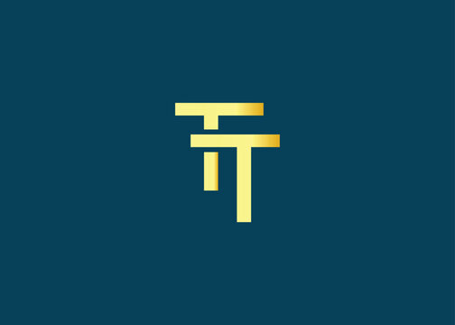 Minimal gold TT monogram logo. Elegant Luxury Branding Mark For Agency Or Business Identity
