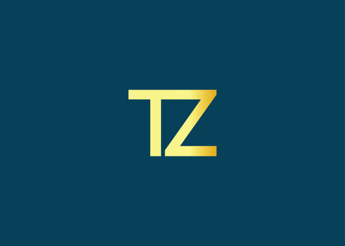 Minimal gold TZ monogram logo. Elegant Luxury Branding Mark For Agency Or Business Identity