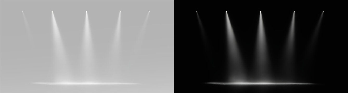 Realistic spotlights for scene presentation and light overlay effects png