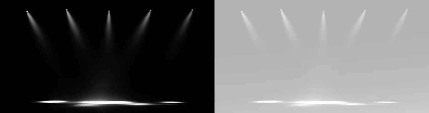 Realistic spotlights for scene presentation and light overlay effects png