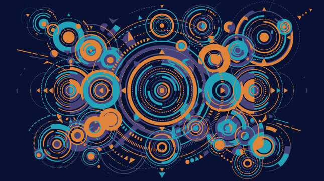 Abstract Electronic Music Instrument Interface Vector Illustration