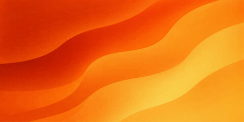 An abstract orange and yellow background vector illustration features wavy lines and flowing curves that create a dynamic summer sun pattern with artistic motion © ali