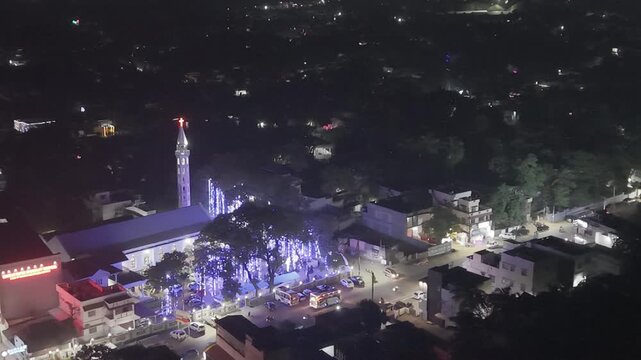Nagercoil: Vettoornimadam Night View/கிறிஸ்மஸ் கால இரவில் வெட்டூர்ணிமடம்
