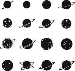 Space planets and moons set Vector © Masud Crafts