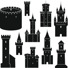 Medieval castle tower illustrations Vector © Masud Crafts