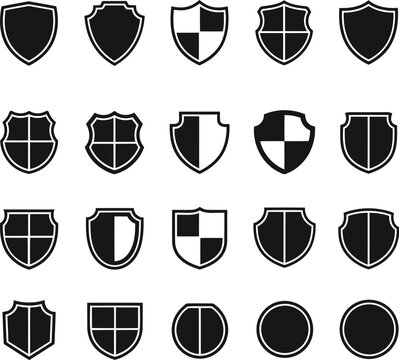 Vintage shield crest designs set Vector