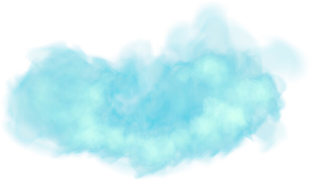 blue watercolor border on white background, gradient texture and color in cloudy sky or foggy haze design, clouds or smoke painting. Abstract Blue smoke isolated on transparent white background. Blue
