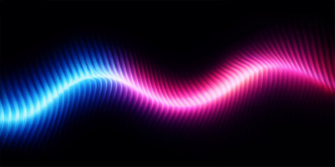 abstract neon wave on a pitch-black background, creating a visually striking and dynamic design. the neon wave showcases a mesmerizing interplay of colors, form, and light. © NOT BAD