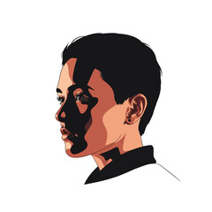 Profile Portrait of a Person with Dramatic Shadows © Pa