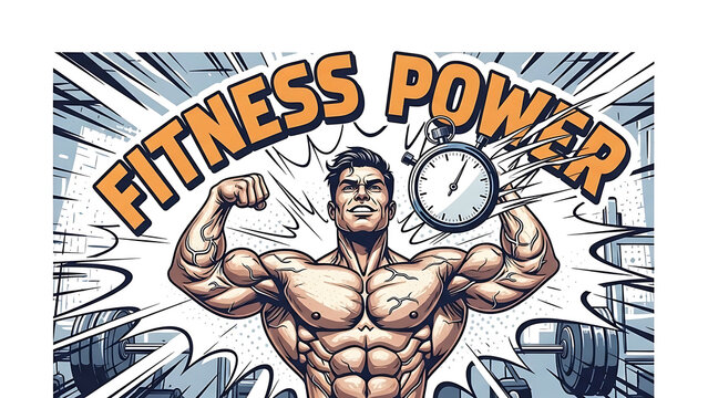 Muscular man flexing fitness power isolated on a transparent background