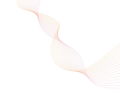 Abstract wavy lines in orange and pink flowing across transparent checkered background.