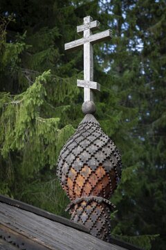 Cross, Saint Nikolaos Chapel, Orthodox male monastery Uusi Valamo or New-Walaam, South Savo, Hein&auml;vesi Parish, Karelia, Eastern Finland, Finland