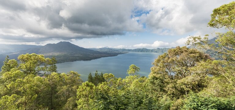 View of Lake Danau Batur, volcano Mount Batur, Bali, Indonesia