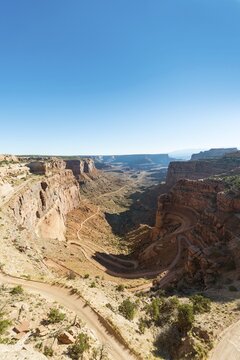 Serpentine road, Shafer Canyon Overlook, Shafer Canyon Road, Island in the Sky, Canyonlands National Park, Moab, Utah, USA