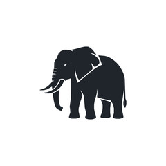 Fototapeta premium African Elephant Full Body Silhouette Vector Illustration