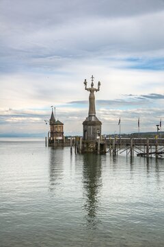 Harbor entrance, Imperia statue, old tower, Konstanz, Baden-W&uuml;rttemberg, Germany