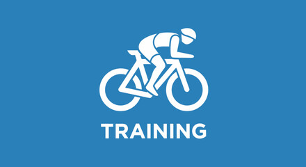 Fototapeta premium Cycling Training Icon Depicting Fitness and Athleticism on a Teal Background