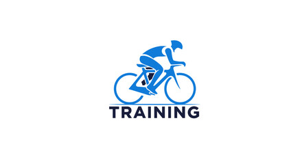 Fototapeta premium Cycling Training Icon Depicting a Cyclist Riding a Bicycle for Workout and Fitness