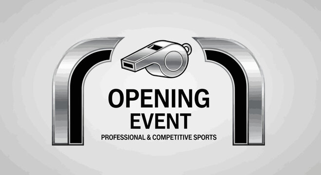 Distinctive Event Introduction Concept Depicting Sports Whistle and Graphic Design Elements