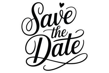 Elegant calligraphy save the date design with heart accent for wedding announcements © FATEMA