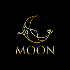Obraz premium moon nature beautiful concept vector logo design