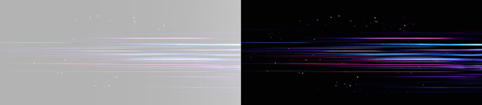 Sparkling futuristic light stream with glowing laser streaks isolated on abstract background