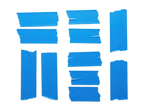 Set of overlapping blue folders with vertical tabs in different sizes