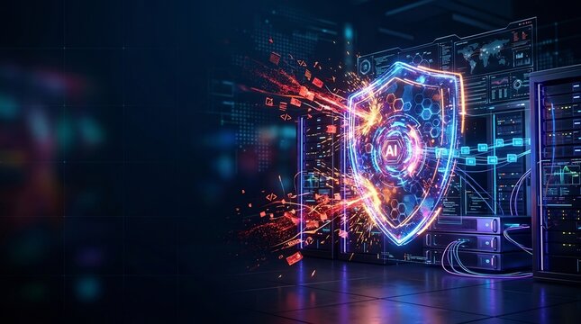 Ai powered firewall blocking cyber attacks on computer network