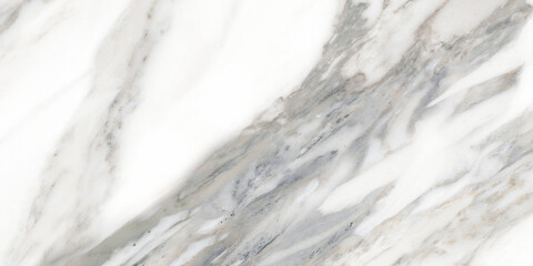 Obraz premium White luxury statuario marble with gray veins, white slab tiles marble, glossy statuarietto slab marble stone texture for digital wall and floor tiles used for kitchen, bathroom countertops.