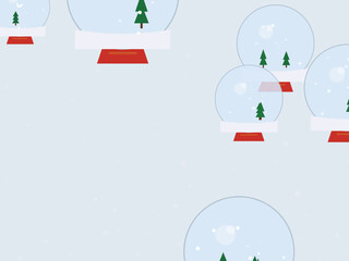 Naklejka premium Snow Globe Pattern Winter Holiday Background