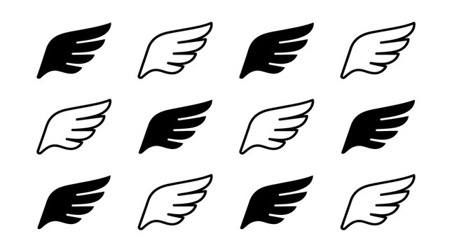 Seamless pattern of black and white wings with seamless illustration creative