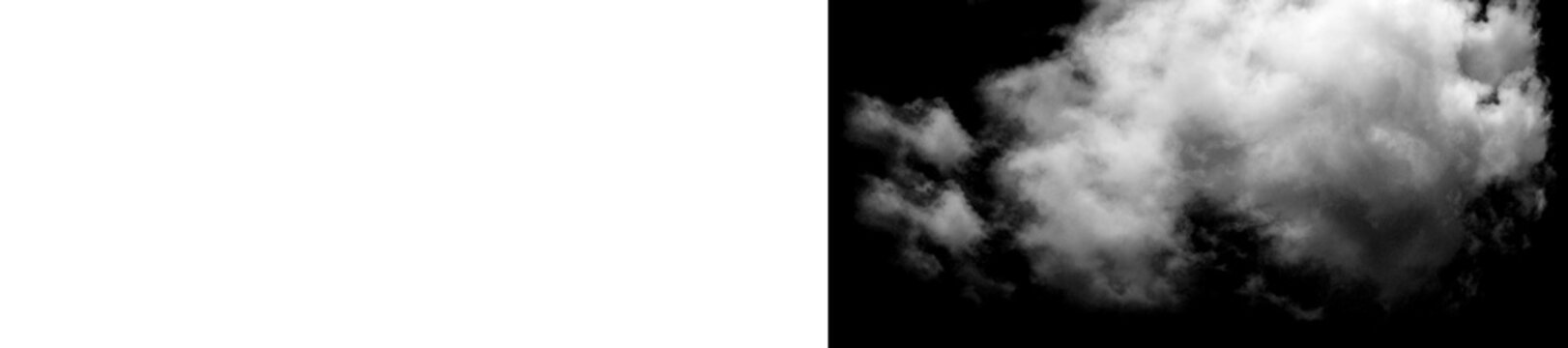 Dramatic cloudy night sky with dark background and white clouds