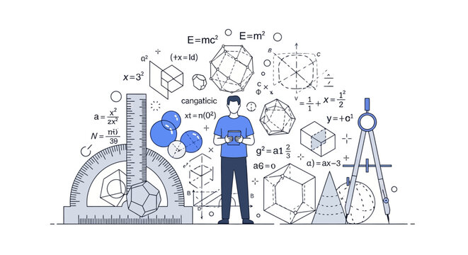 Man with engineering drawings.