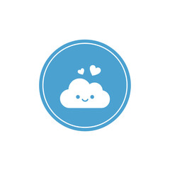 Obraz premium Cute Cloud with Hearts Icon Vector Illustration
