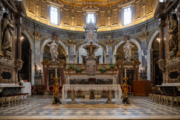 Fototapeta premium Florence, Italy - 17 Sep 24: High altar and apse of Santissima Annunziata, Florence
