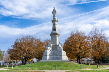 Obraz premium Soldiers National Monument in the Cemetery at Gettysburg Pennsylvania National Battlefield
