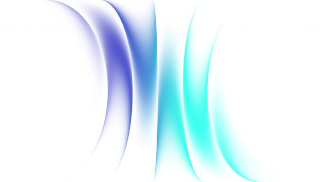 Futuristic neon fractal glass effect background featuring flowing waves of blue and cyan, creating a sense of movement and fluidity on a clean white backdrop.