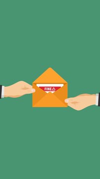 giving penalty fine video animation vertical concept