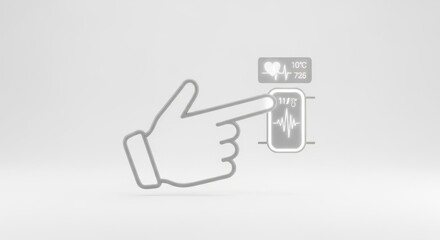 Obraz premium Hand Pointing at Digital Health Monitor