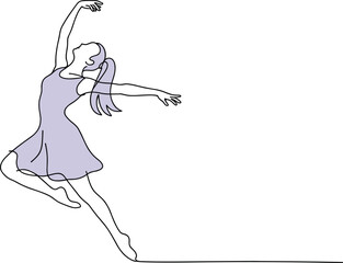 Ballerina in graceful pose line drawing dancer ballet © Narendranath