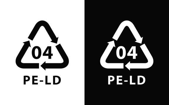 Low Density Polyethylene symbol vector black icon SVG