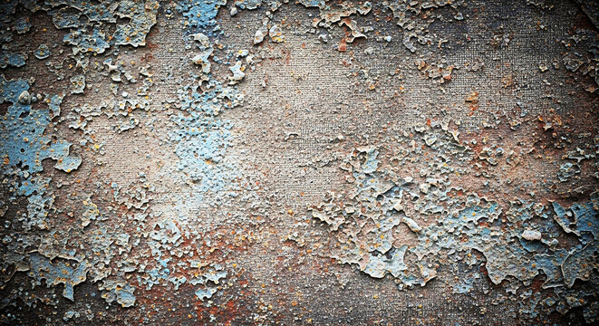 Rustic metal surface with heavy oxidation and chipped paint showing an aged industrial worn texture