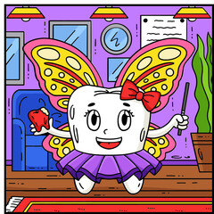 Fototapeta premium Cute Dental Fairy Mascot Cartoon for Kids
