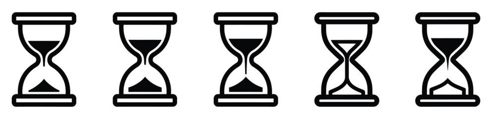 Hourglass timer icons in various stages © desinax