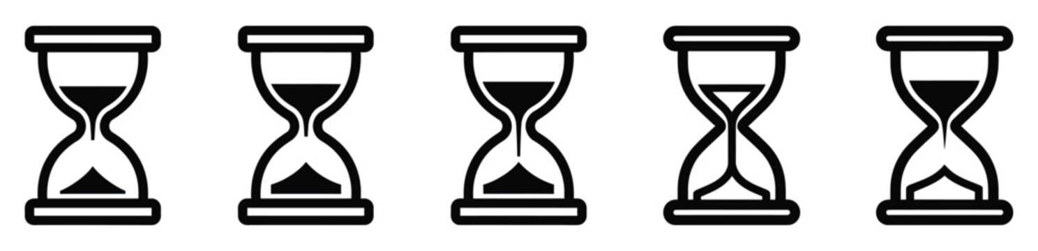 Hourglass timer icons in various stages