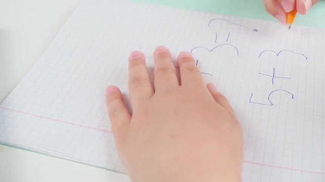 Hybrid learning child education at home writing and online study