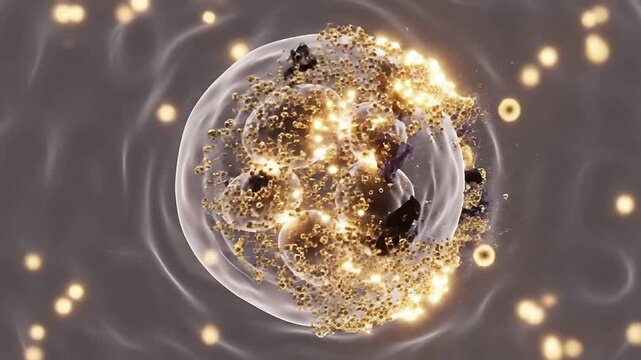 Abstract Atomic Visualization: Dynamic Particles Surrounding a Mysterious Nucleus for Scientific and Educational Uses